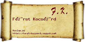 Fürst Kocsárd névjegykártya